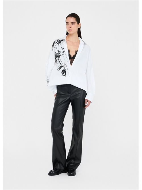 Camicia oversize in popeline con stampa LIU JO | CF5241T3216/W9992